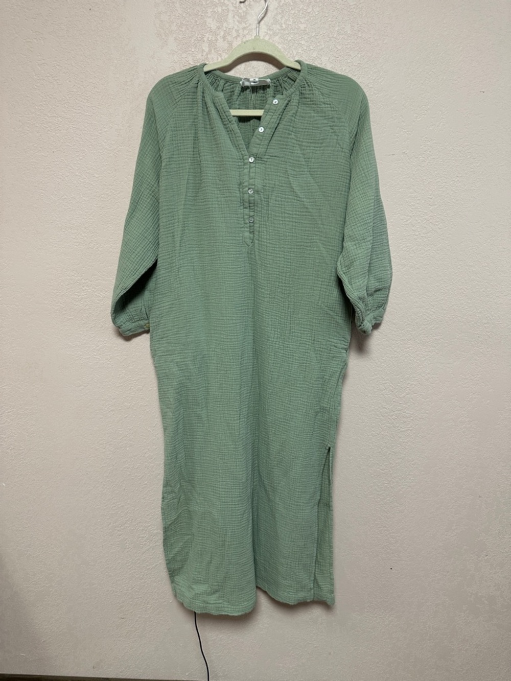 Tuckernuck x Pomander Place Women’s Medium Green Heidi Gauze Maxi Dress Slit